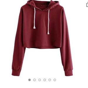 Red cropped hoodie size S